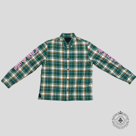 Chrome Hearts Padded Flannel in Green/Pink