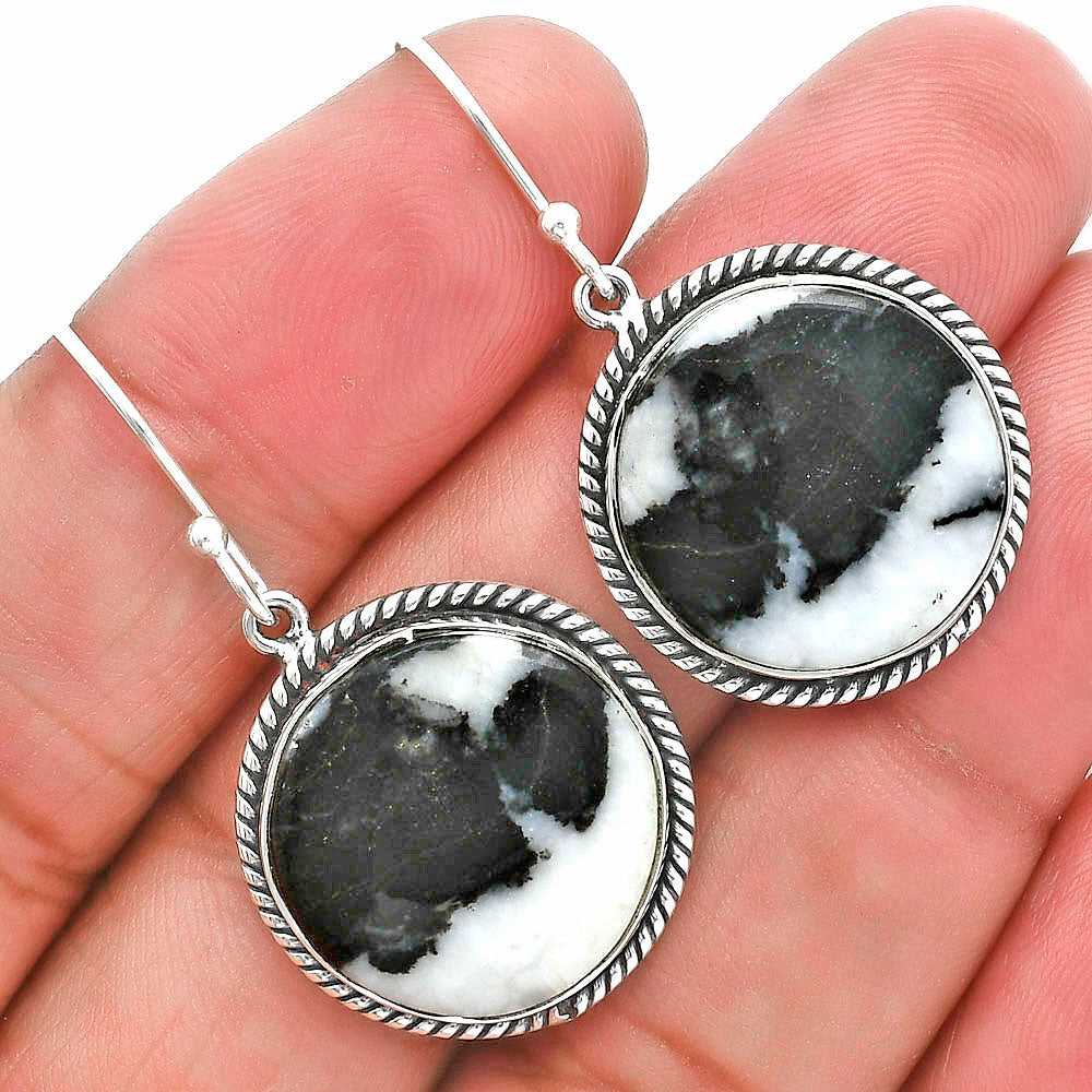 Natural Black Zebra Jasper Earrings E-1055 56-EE10416-0