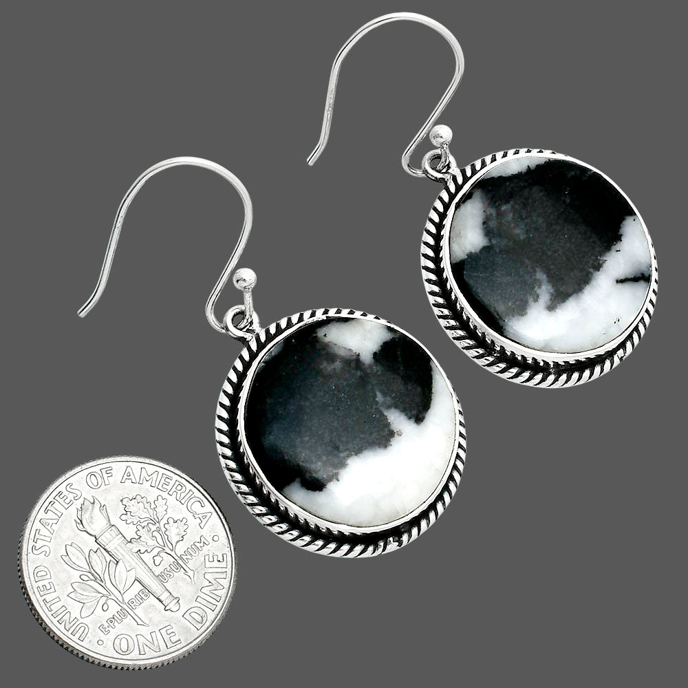 Natural Black Zebra Jasper Earrings E-1055 56-EE10416-2