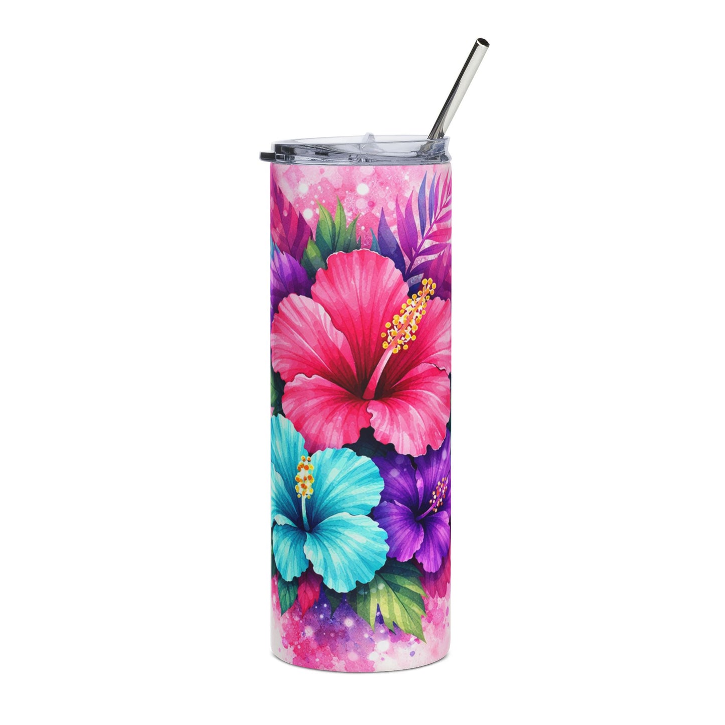 Tropical Hibiscus Floral Stainless Steel Tumbler | 20oz