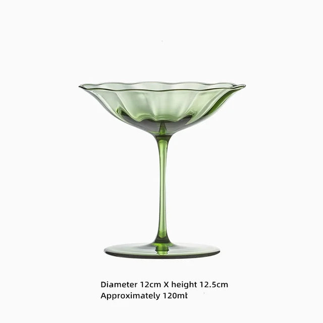 Vintage Green Red Wine Cup Glass Goblet Champagne Cup Cocktail Martini Glass  Home Drinking Utensils Crystal Cup