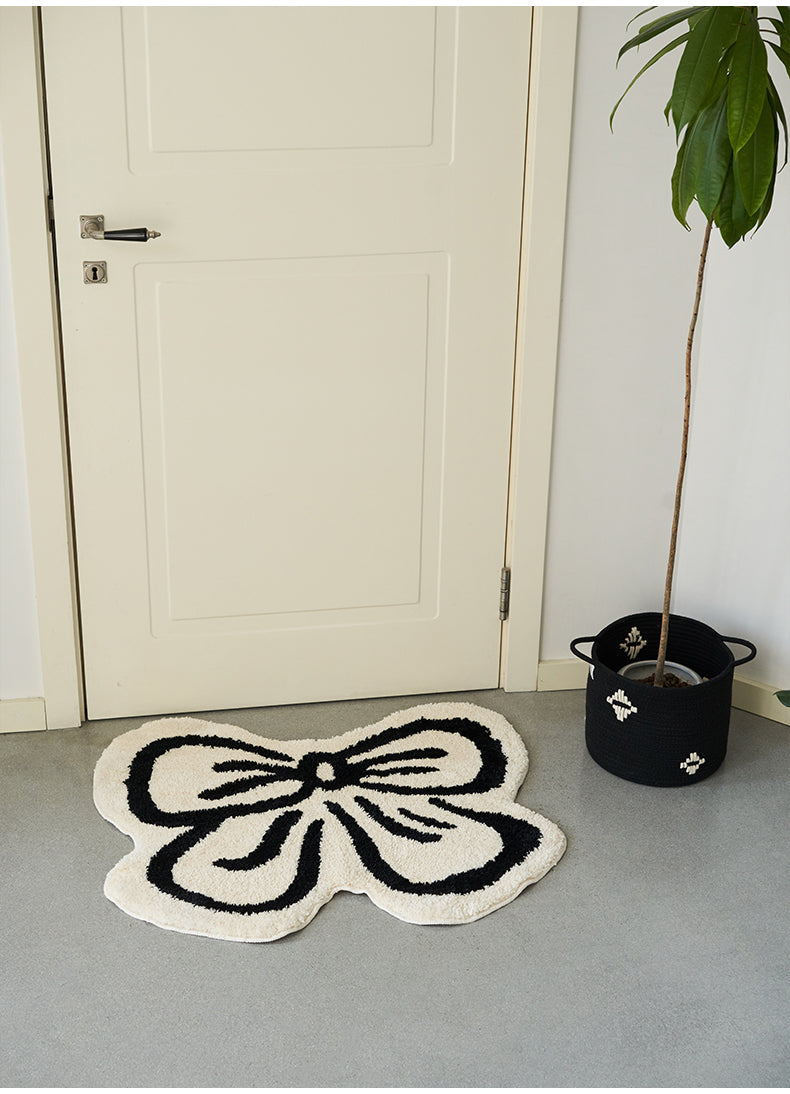 Black n White Bowknot Carpet-4
