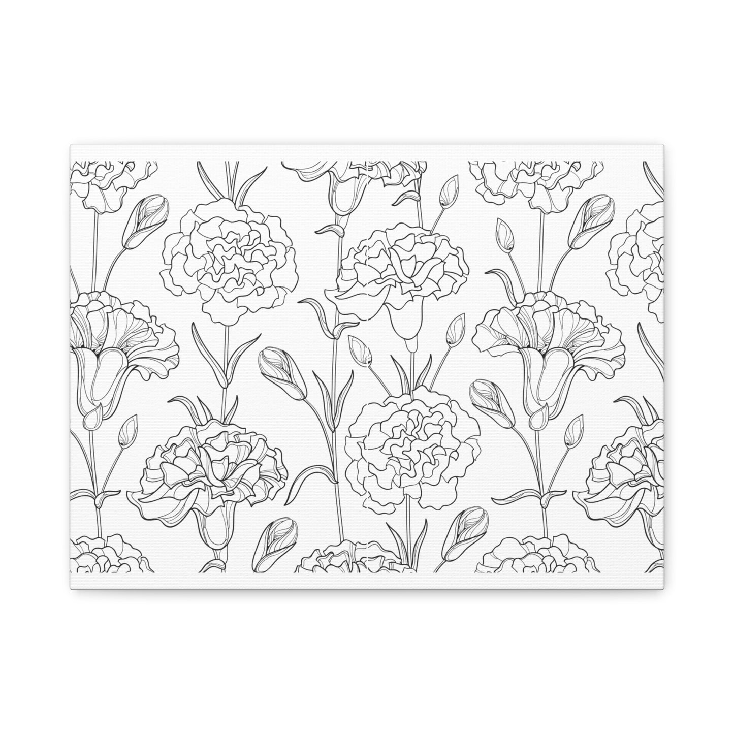 Floral Canvas Art, Stretched Wall Decor, Home Gift, Botanical Print, Modern Design, Matte Finish