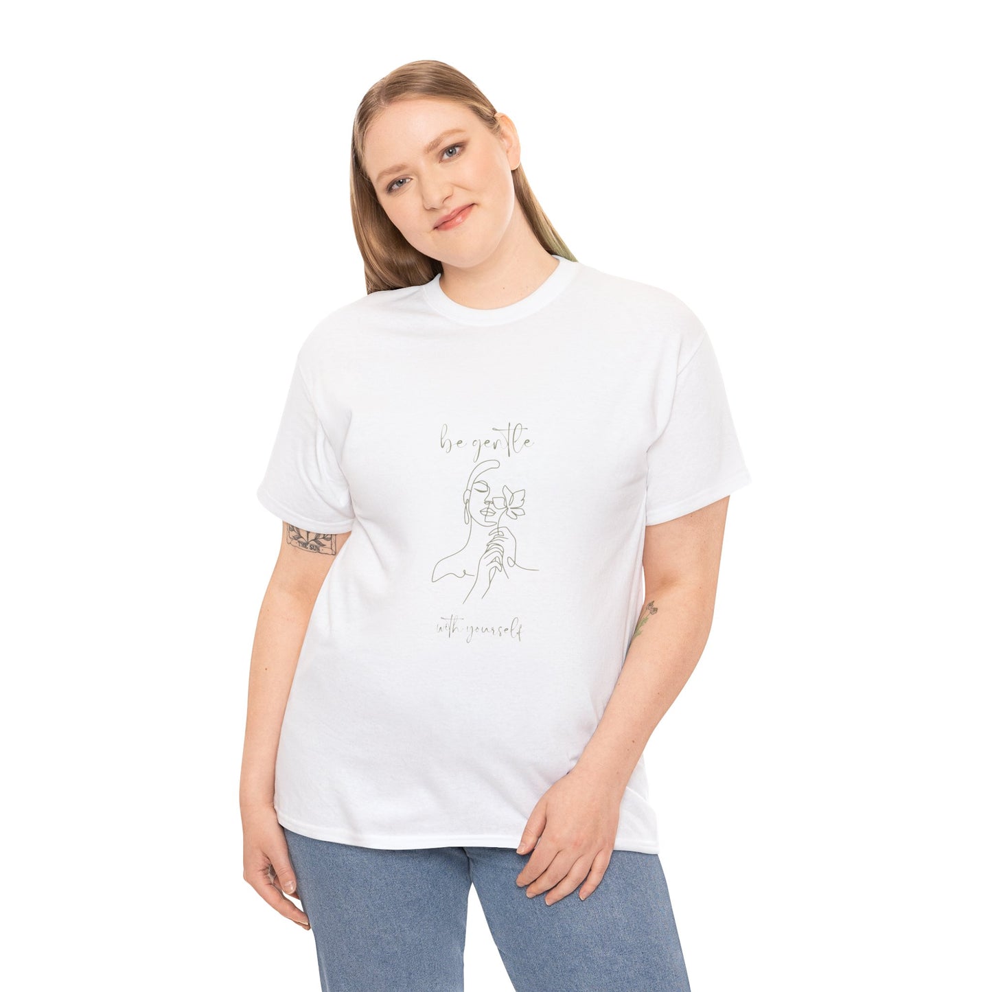 Be Gentle with Yourself - Unisex Heavy Cotton Tee, Cute Graphic Tee, 100% Cotton Ethically Grown and Harvested