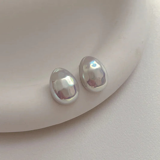 Bilandi Fashion Jewelry Silver Needle Shiny Stud Earrings Pretty Design Colorful Simulated Pearl Earrings For Women Gift