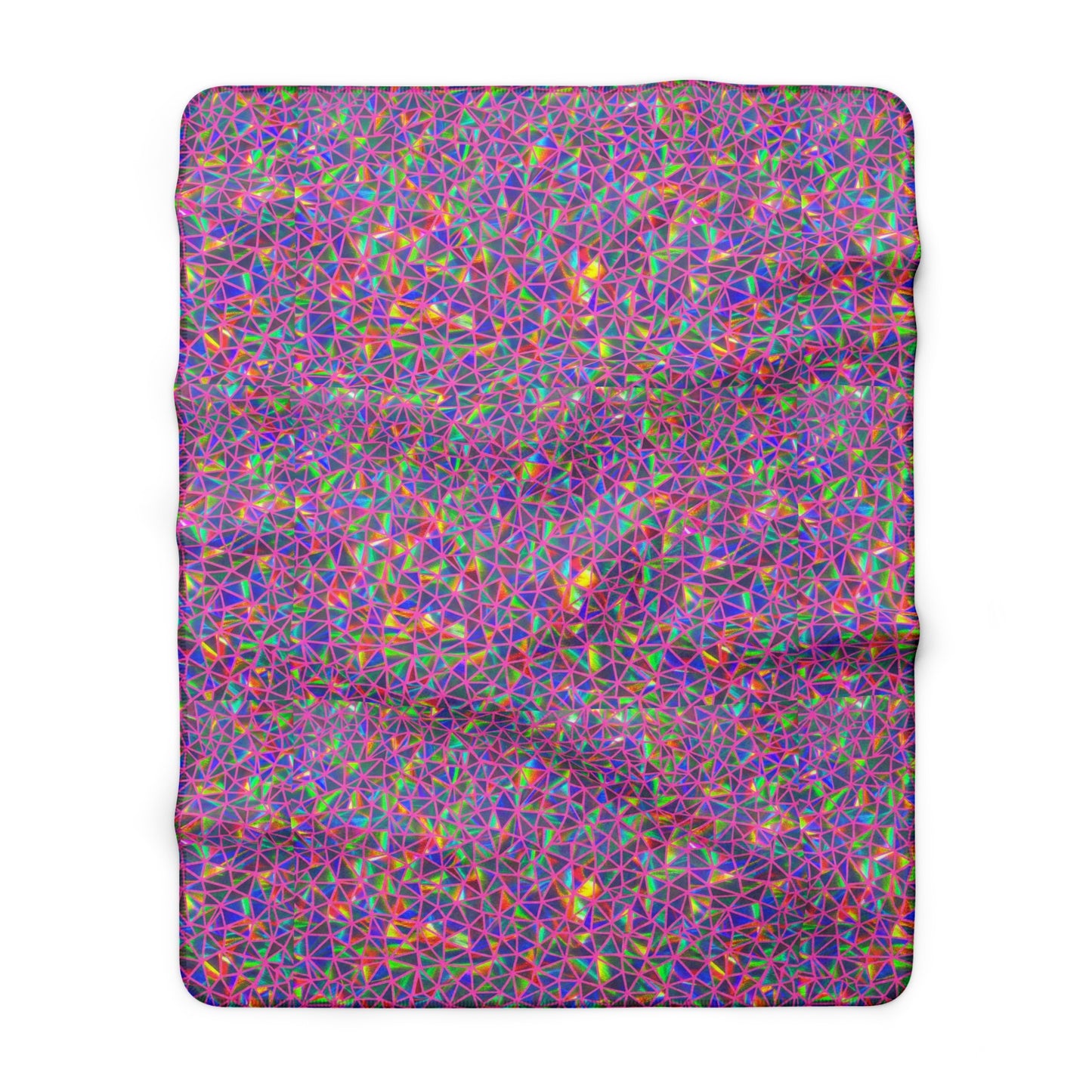 Colorful Geometric Pattern Sherpa Blanket | Rainbow Triangle Mosaic