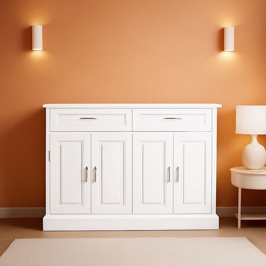 Black 55 Inch Farmhouse Buffet Cabinet With Storage Drawers-0