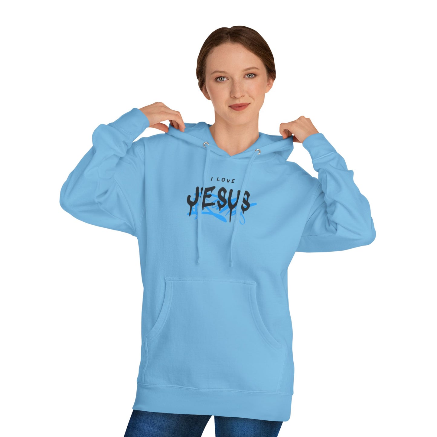 I Love Jesus Unisex Hooded Sweatshirt - Faithful Inspirational Apparel