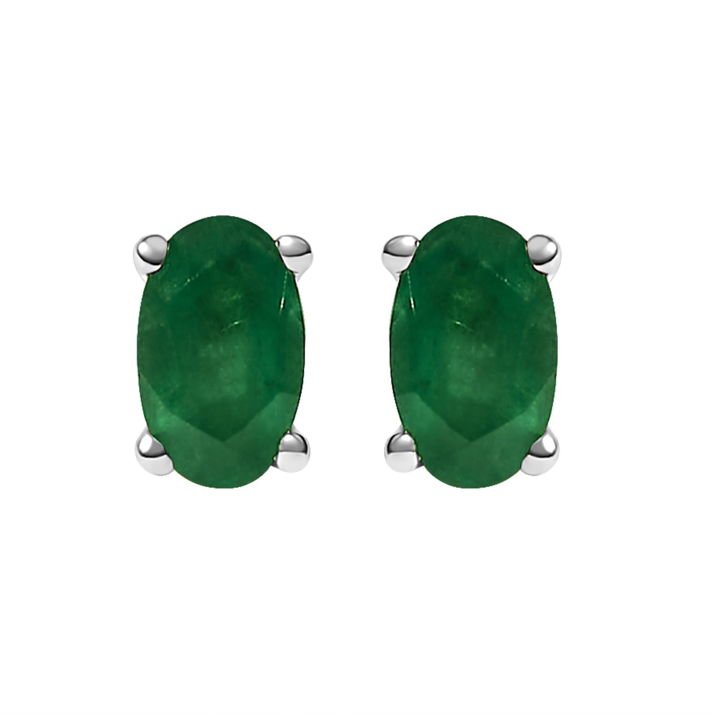 14K Gold Oval Cut Gemstone Birthstone 5x3 mm Stud Earrings-3