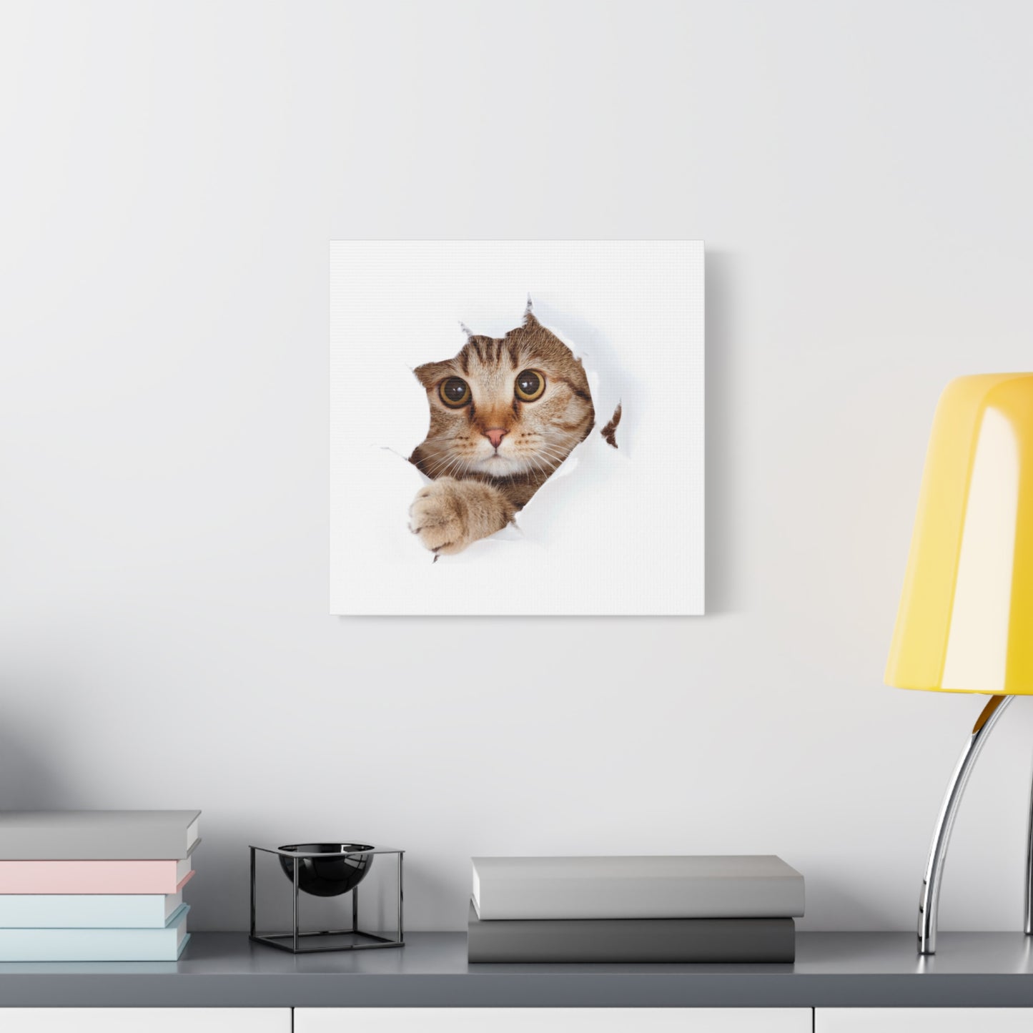 Whimsical Cat Canvas Art, Playful Decor for Cat Lovers, Home Wall Art, Pet-Themed Gift, Cute Cat Wall Art, Cat Lover's Decoration