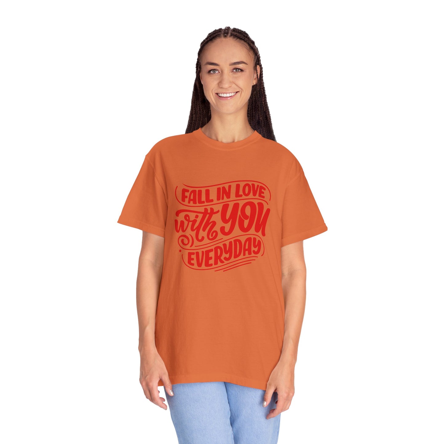 Fall in Love with YOU Quote T-shirt for Couples, Valentine's Day, Gifts for Him/Her, Casual Everyday Wear, Comfortable Unisex Tee