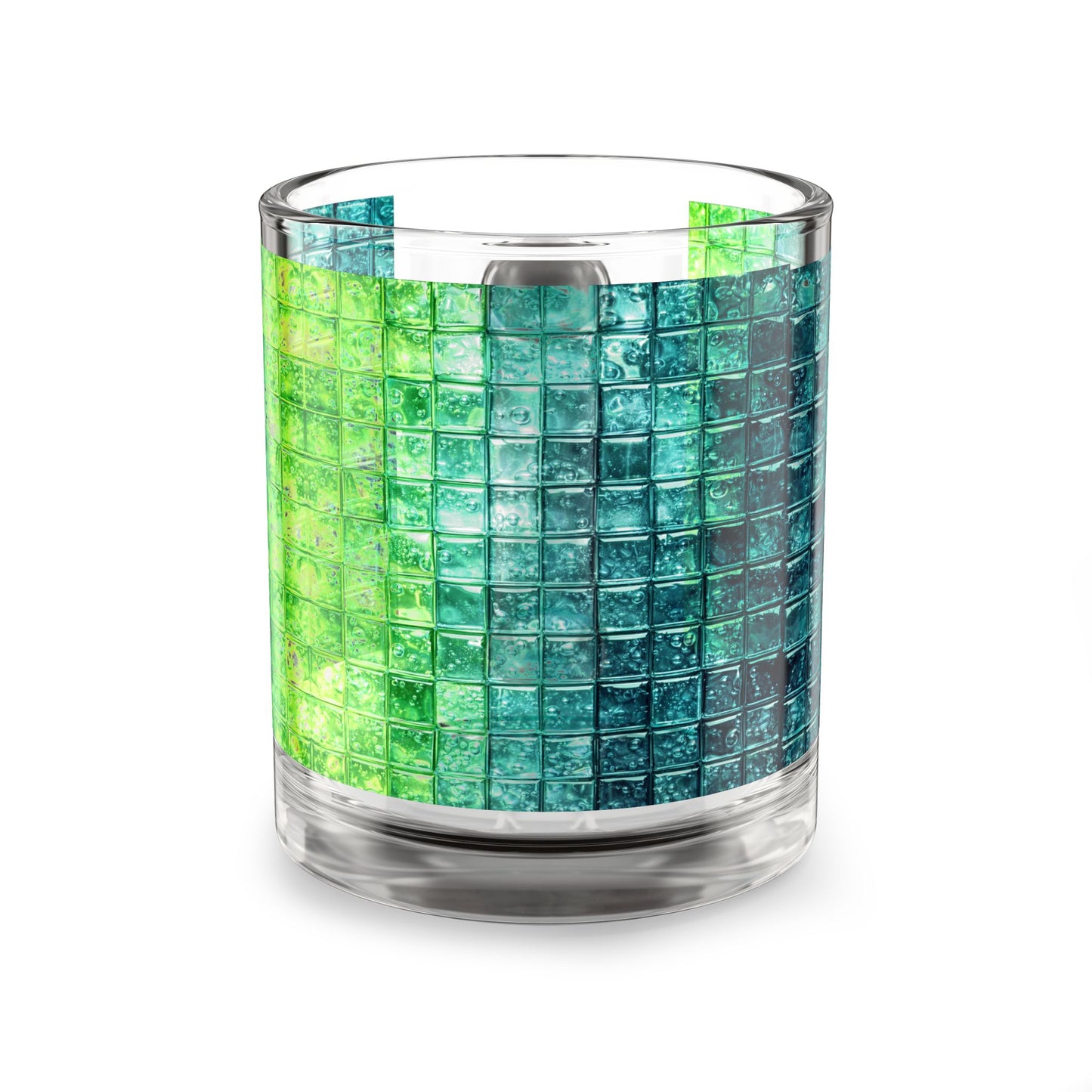 Teal Green Mosaic Tile Glass Mug 10oz