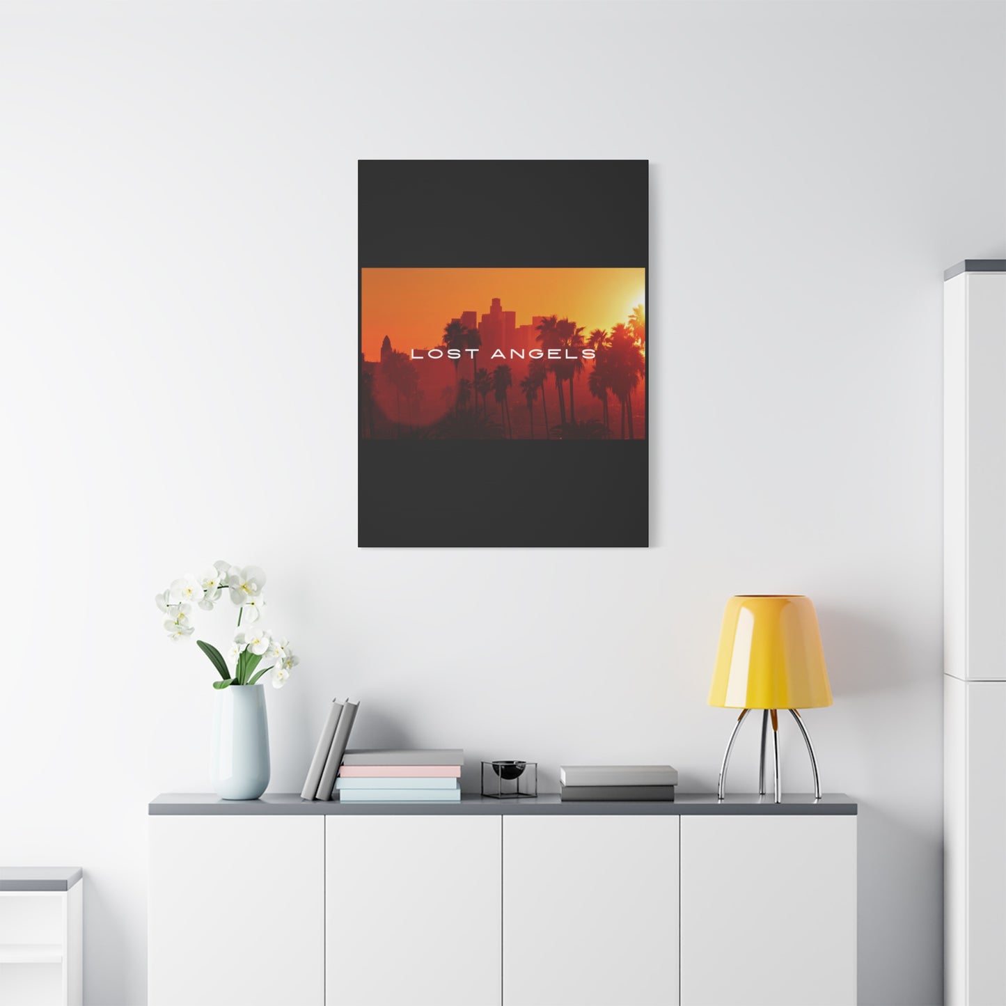 Lost Angels Wall Art Canvas | Sunset Cityscape Print, Home Decor, Gift for Art Lovers, Modern Living Room, California Vibe