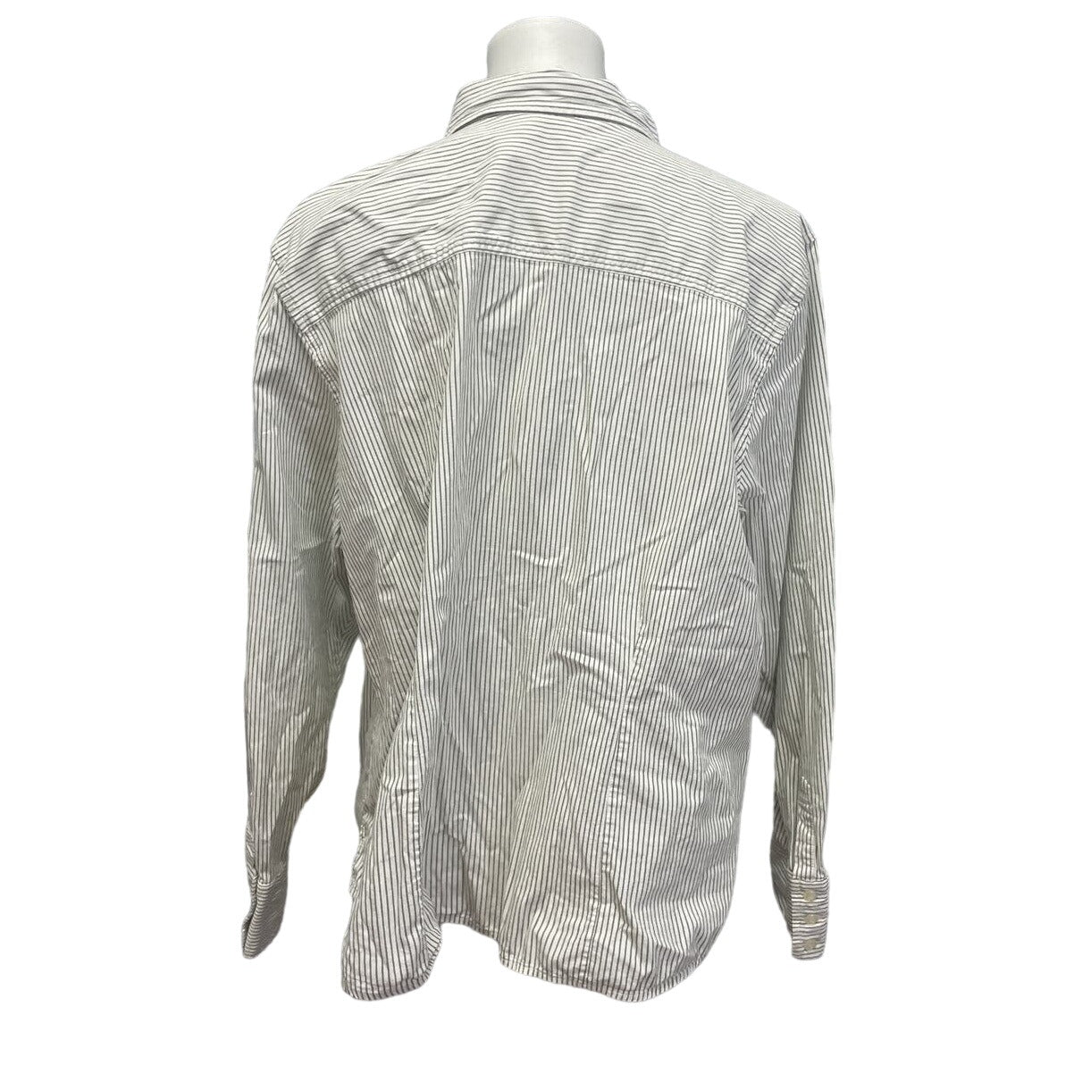 Izod Womens Plus Size 2X Long Sleeve Green Stripe Button Down Collared Shirt