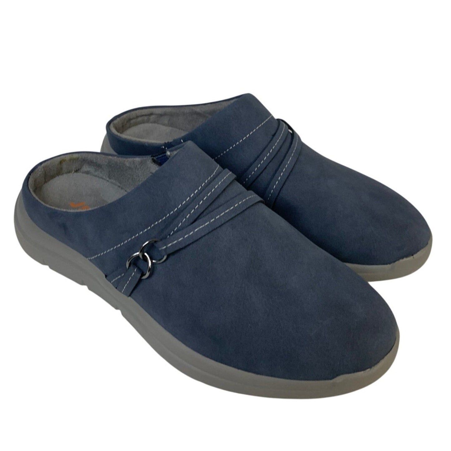 JSport Womens Size 6 Blue Faux Leather Gina Slip On Memory Foam Sneaker Shoes