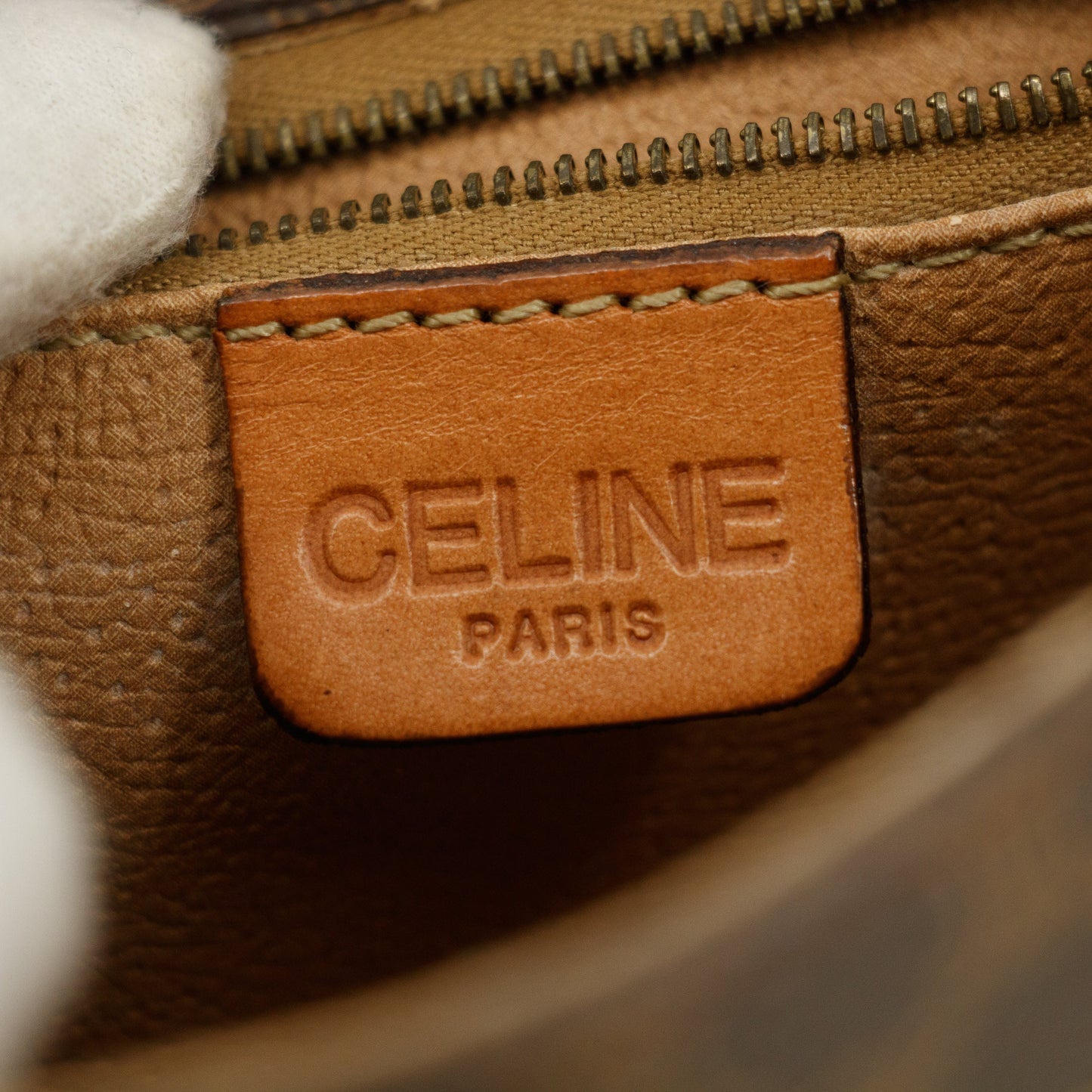 Celine Macadam Triomphe Brown Leather Mini Crossbody Bag #5754