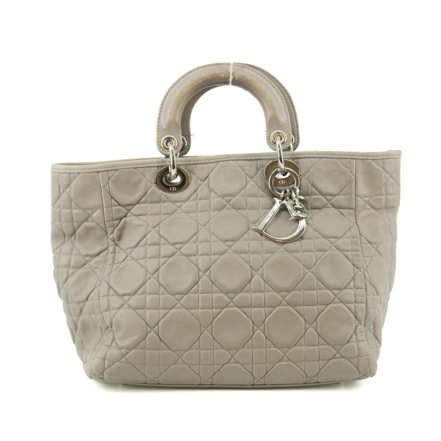 Christian Dior Lady Dior Grey Leather Tote Bag #5764
