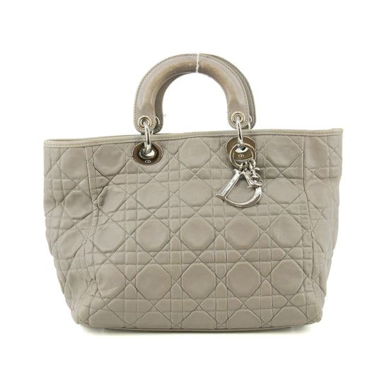 Christian Dior Lady Dior Grey Leather Tote Bag #5764