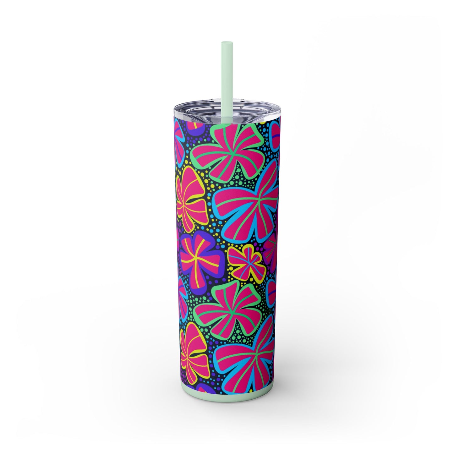 Vibrant Floral Skinny Tumbler, 20oz | Reusable Drink Cup for Home, Office, Road Trips | Fun Gift for Spring, Summer, Birthdays, Garden [...]