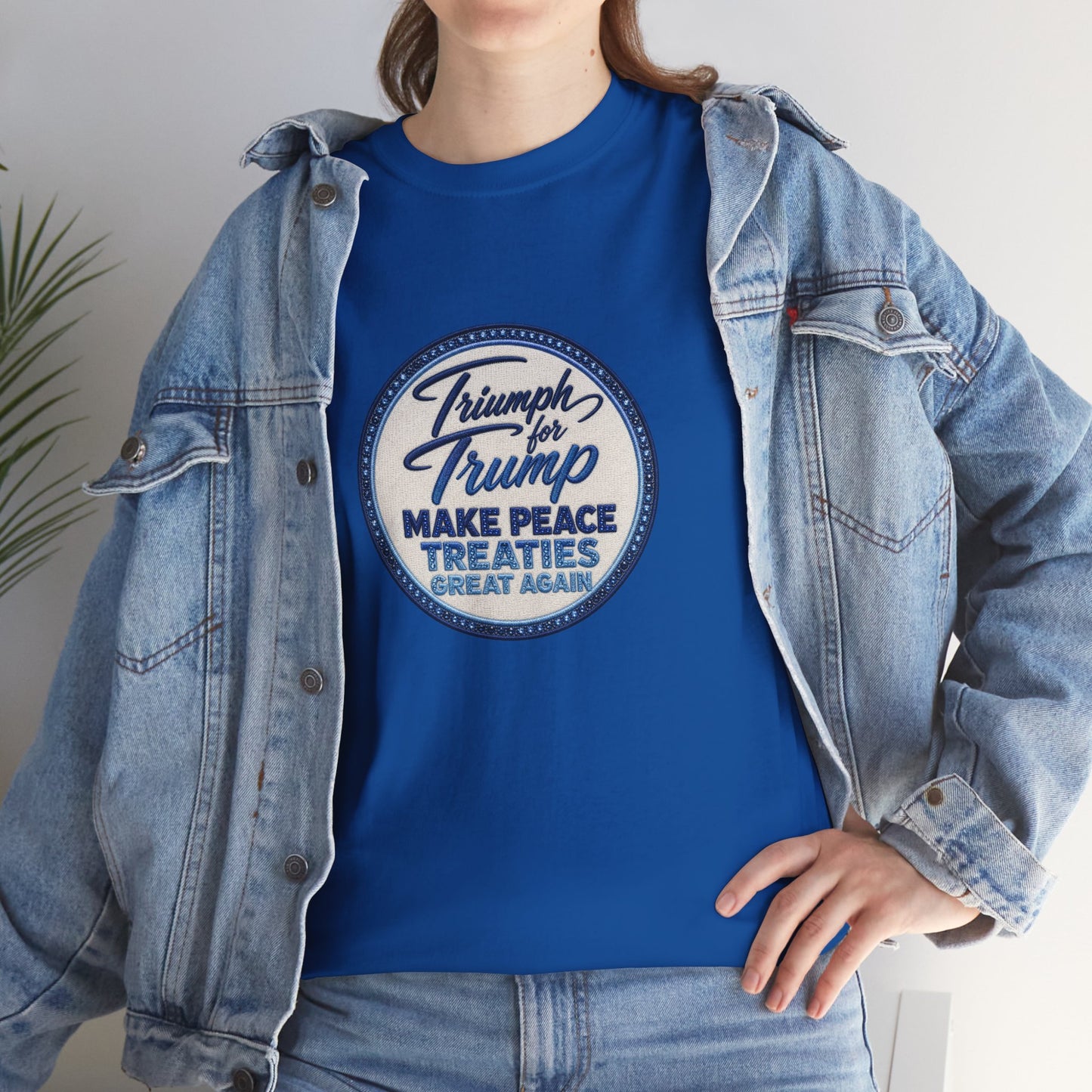 "Make Peace Treaties Great Again" Embroidery Badge Pattern T-Shirt - MADE TO ORDER ✨ CUSTOMIZABLE WITHIN REASON