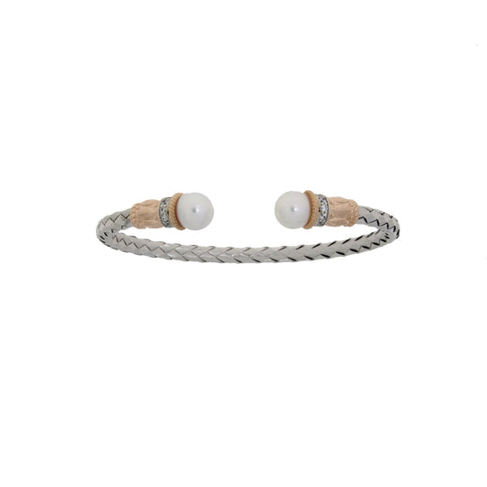 FW Pearl Bangle Bracelet Sterling Silver