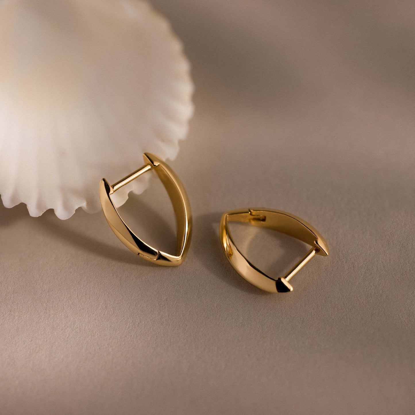 Gold-plated V Shaped Earrings