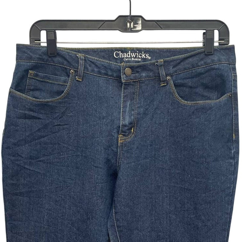 Chadwicks Womens Size 14 Curvy Bootcut Stretch Cotton Darker Wash Denim Jeans