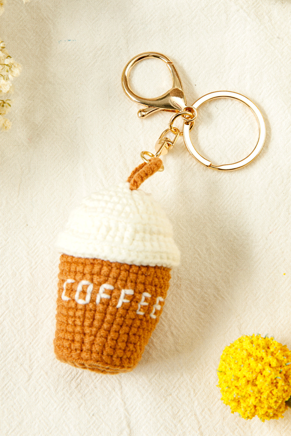 Lily Crochet Coffee Pendent Keychain-3