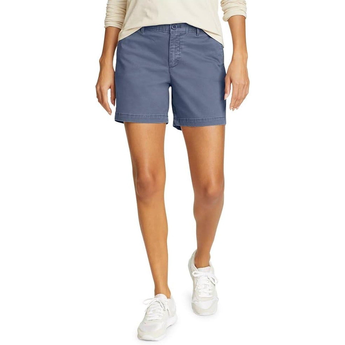 New Eddie Bauer Womens Size 14 Blue Willit Stretch Legend Wash Midrise Shorts