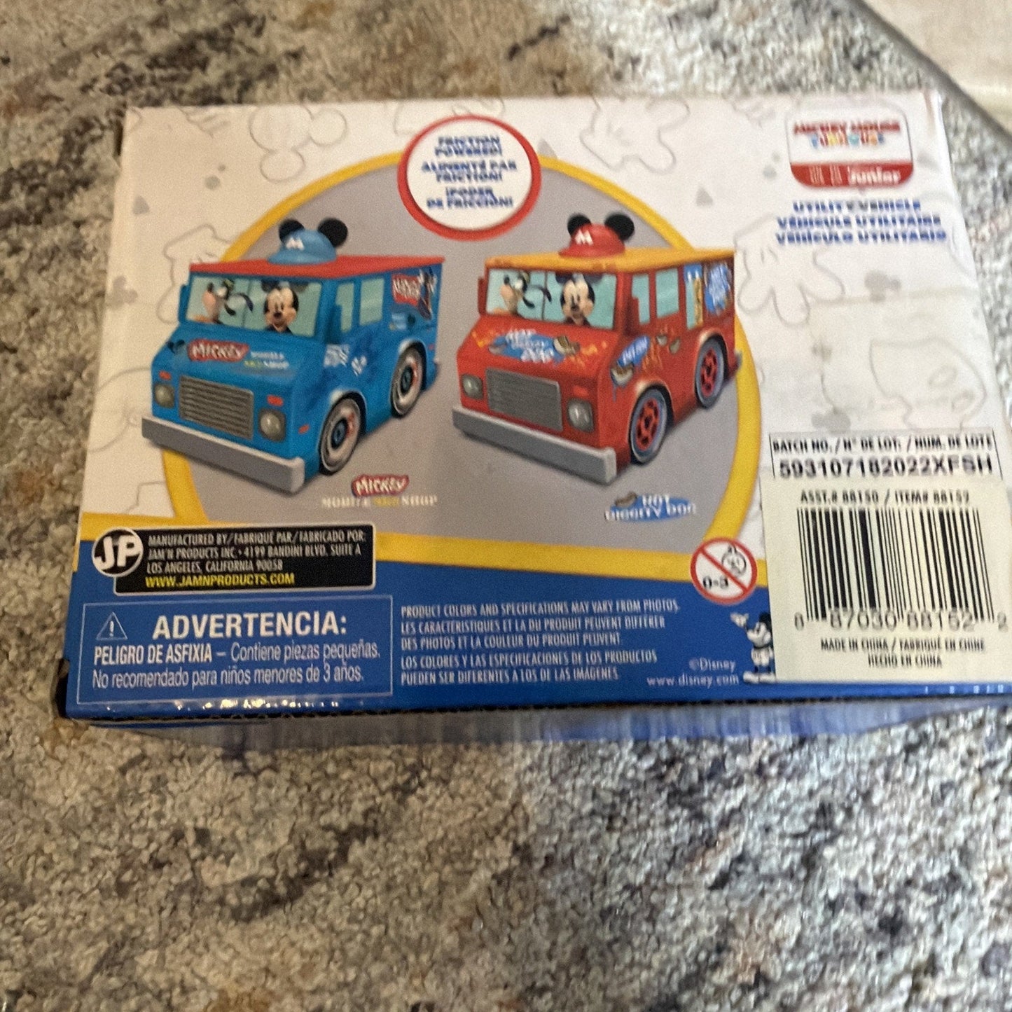 Disney Friction Powered "Micky" Mobile Skate Shop Utility Vehicle Blue