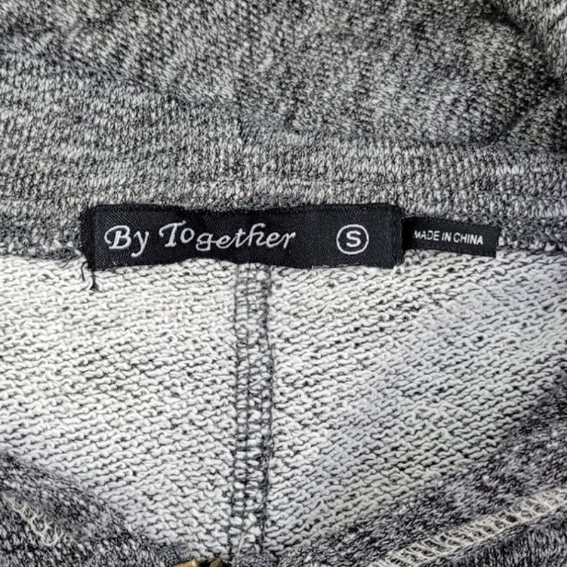 Hand Printed Upcycled Womens Small Mama Gathered Waist Full Zip Hoodie Jacket