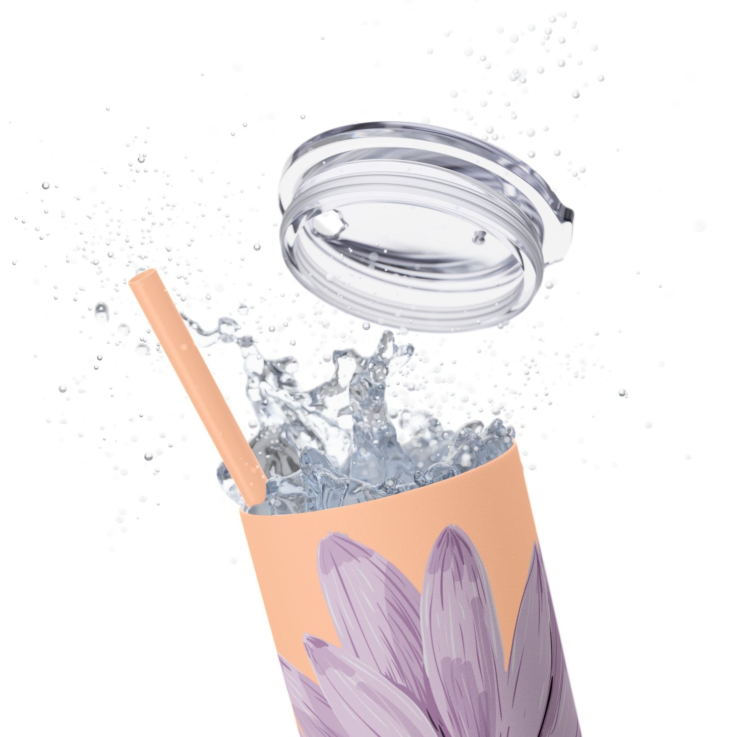 Floral Skinny Tumbler, 20oz - Stylish Drinkware for Home, Office, Gifts, Party Favors, Spring Decor