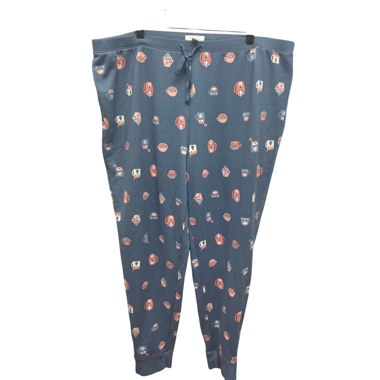 Lauren Conrad Womens 1X Long Elastic Ankle Soft Hot Cocoa PJ Loungewear Pants