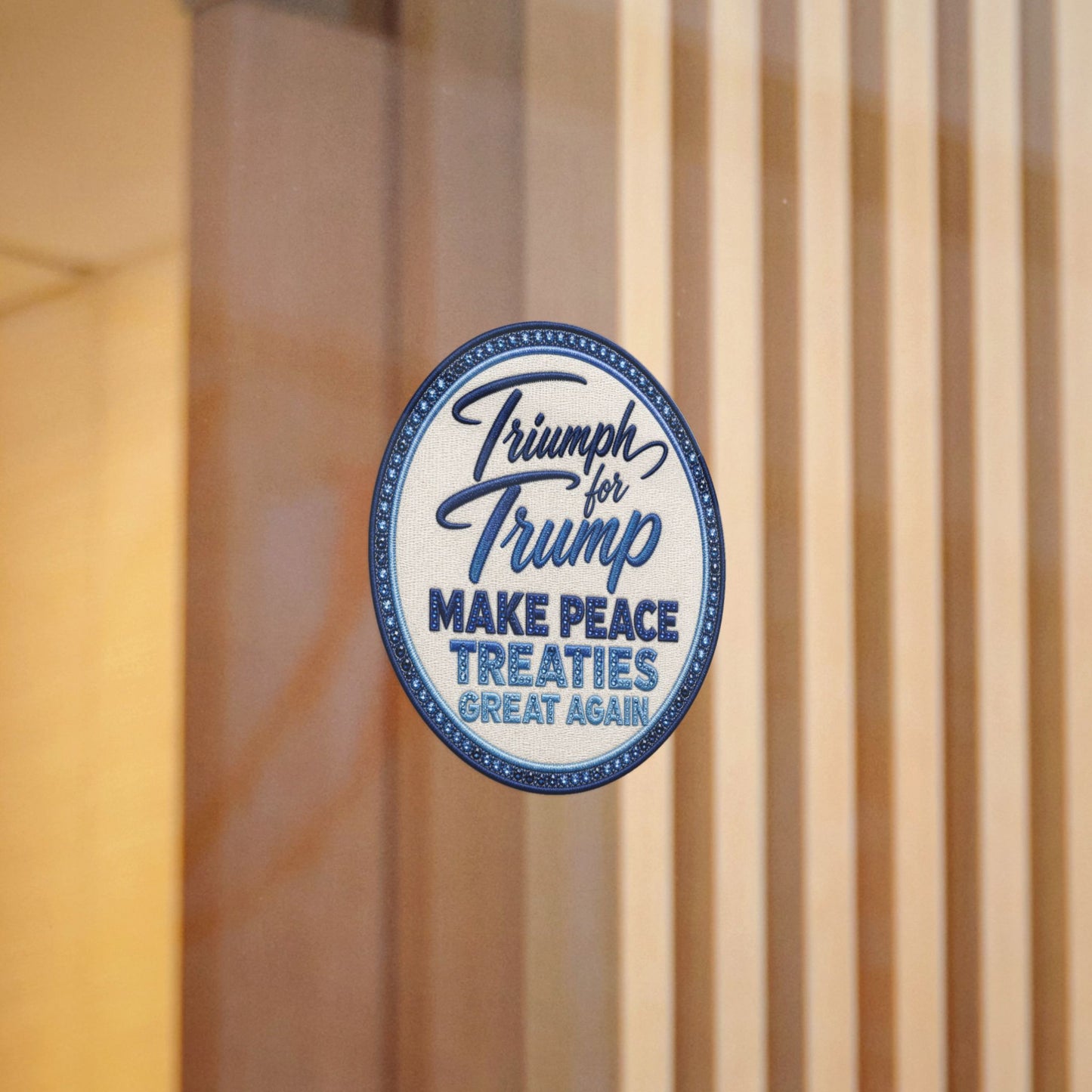 Die-Cut Sticker — "Triumph for Trump: Make Peace Treaties Great Again"