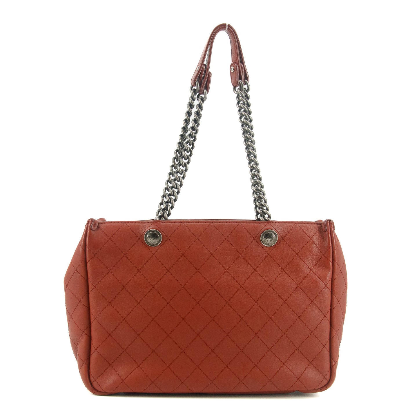 Chanel Red Lambskin Gunmetal Chain Shoulder Bag 20 Series #5862
