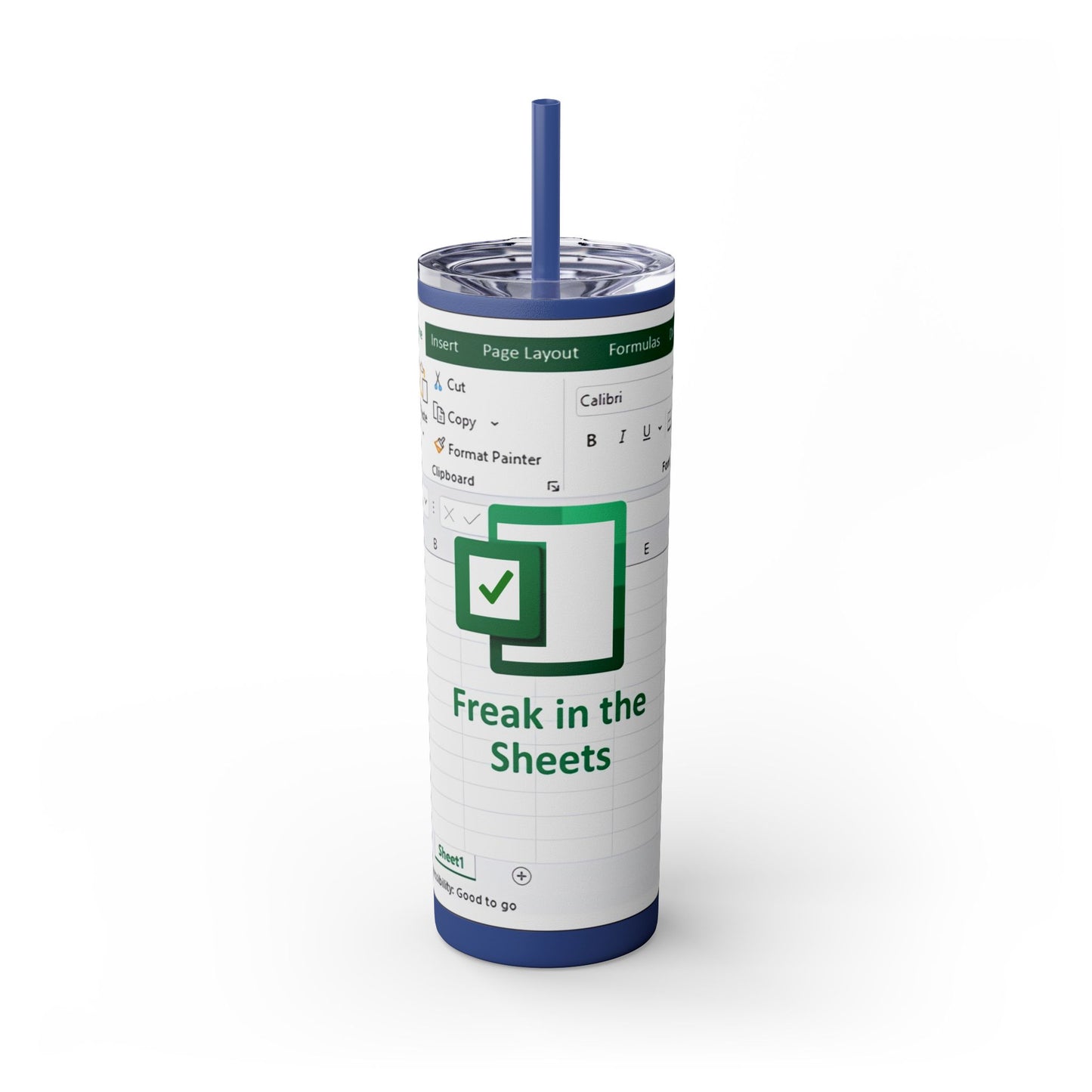Freak in the Sheets Spreadsheet Themed Tumbler, 20oz Gift for Students, Accountants, Office Humor, Funny Drinkware