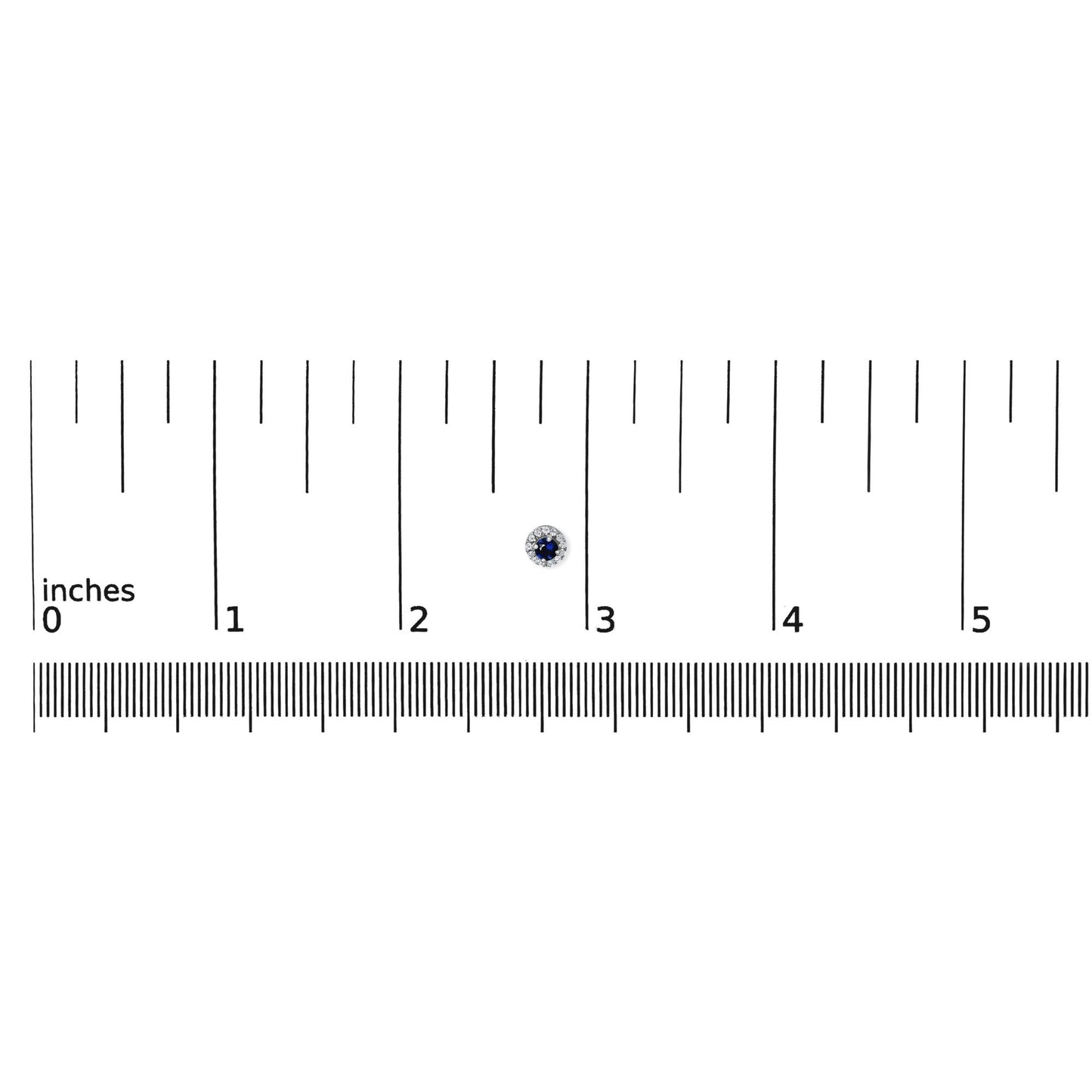 10K White Gold 3.25mm x 3.25mm Round Blue Sapphire and 1/10 Cttw Diamond Halo Stud Earrings (I-J Color, I1-I2 Clarity)-4