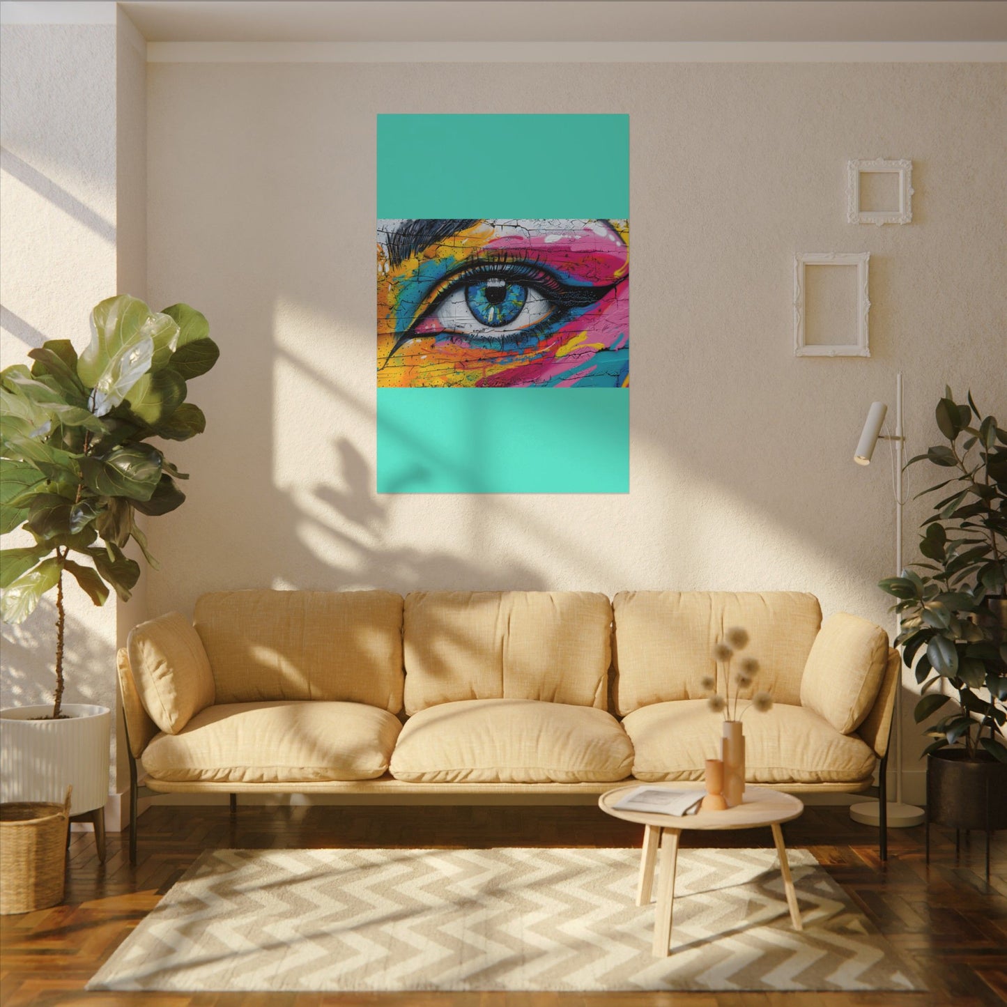 Colorful Eye Street Art Matte Canvas Print
