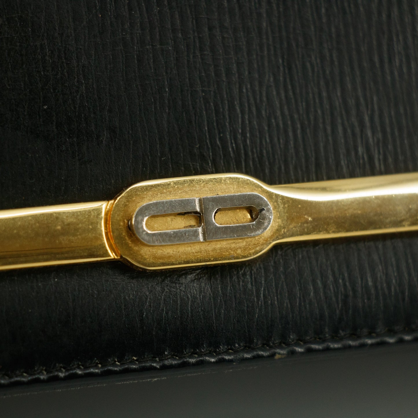 Christian Dior Black Leather Logo Chain Shoulder Bag #5872