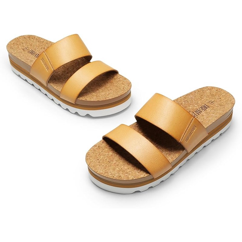 New Dream Pairs Womens Size 6 Platform Wedge Cork Cushion Arch Support Sandals