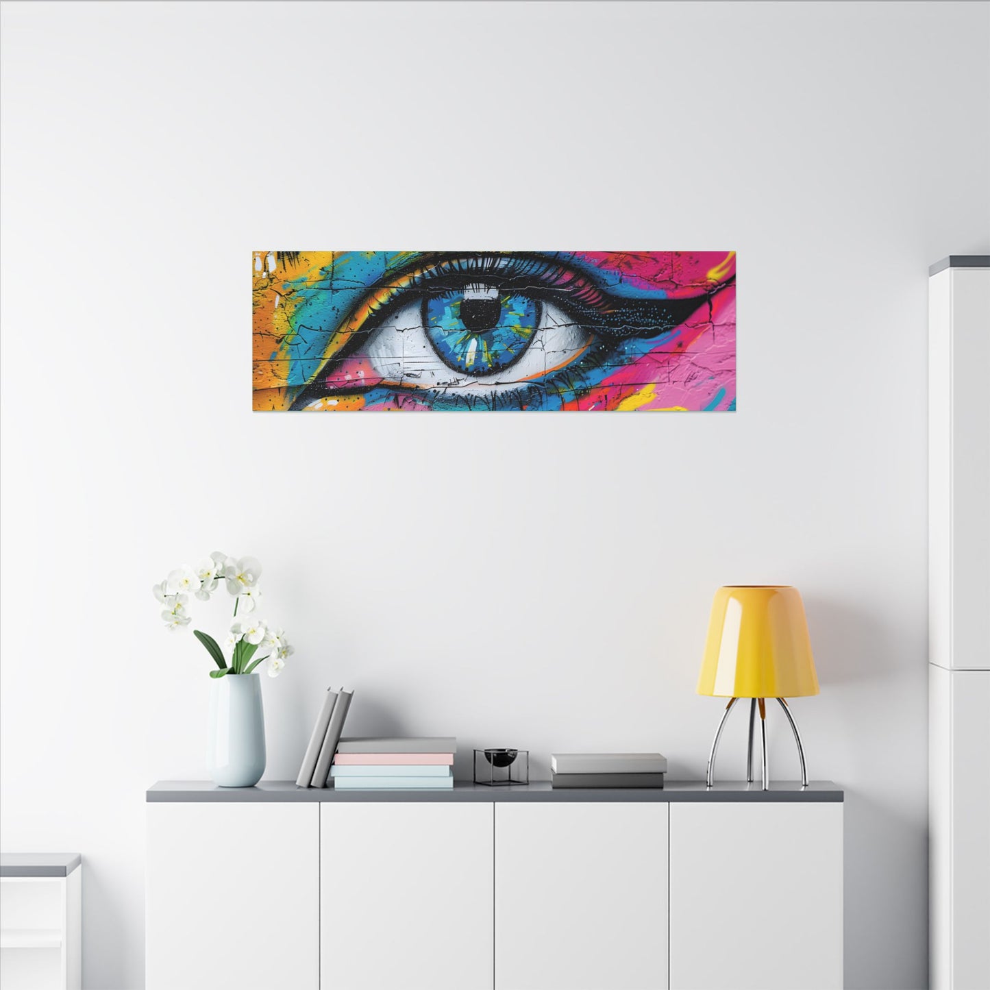 Colorful Eye Street Art Matte Canvas Print