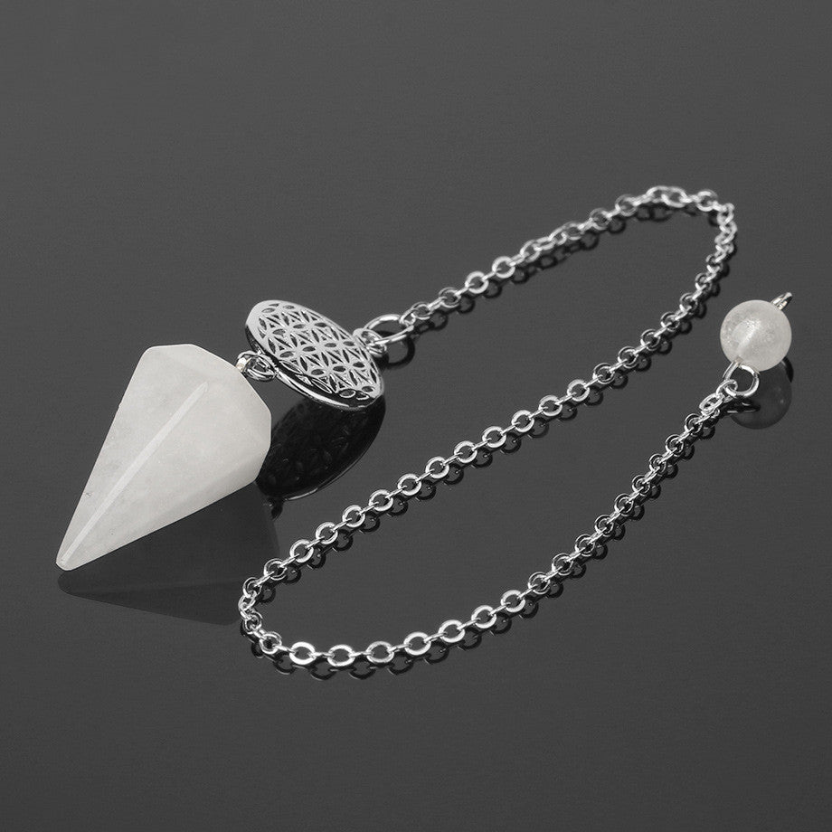 Semi-precious Stone Pendant Healing Crystal Point Pendulum Wicca Meditation Chakra