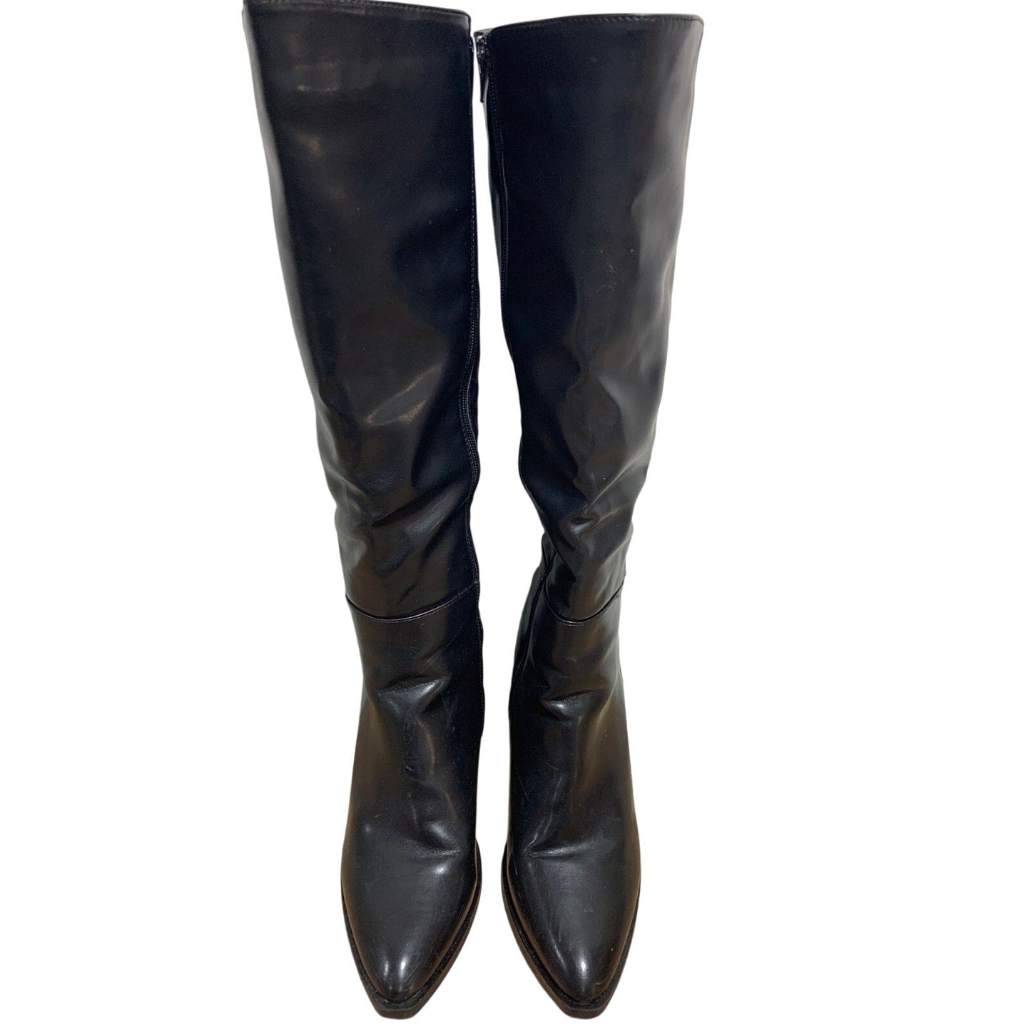 Vepose Womens Size 9 Black 3.5" Heel Knee High Boots Closed Pointed Toe Shoes