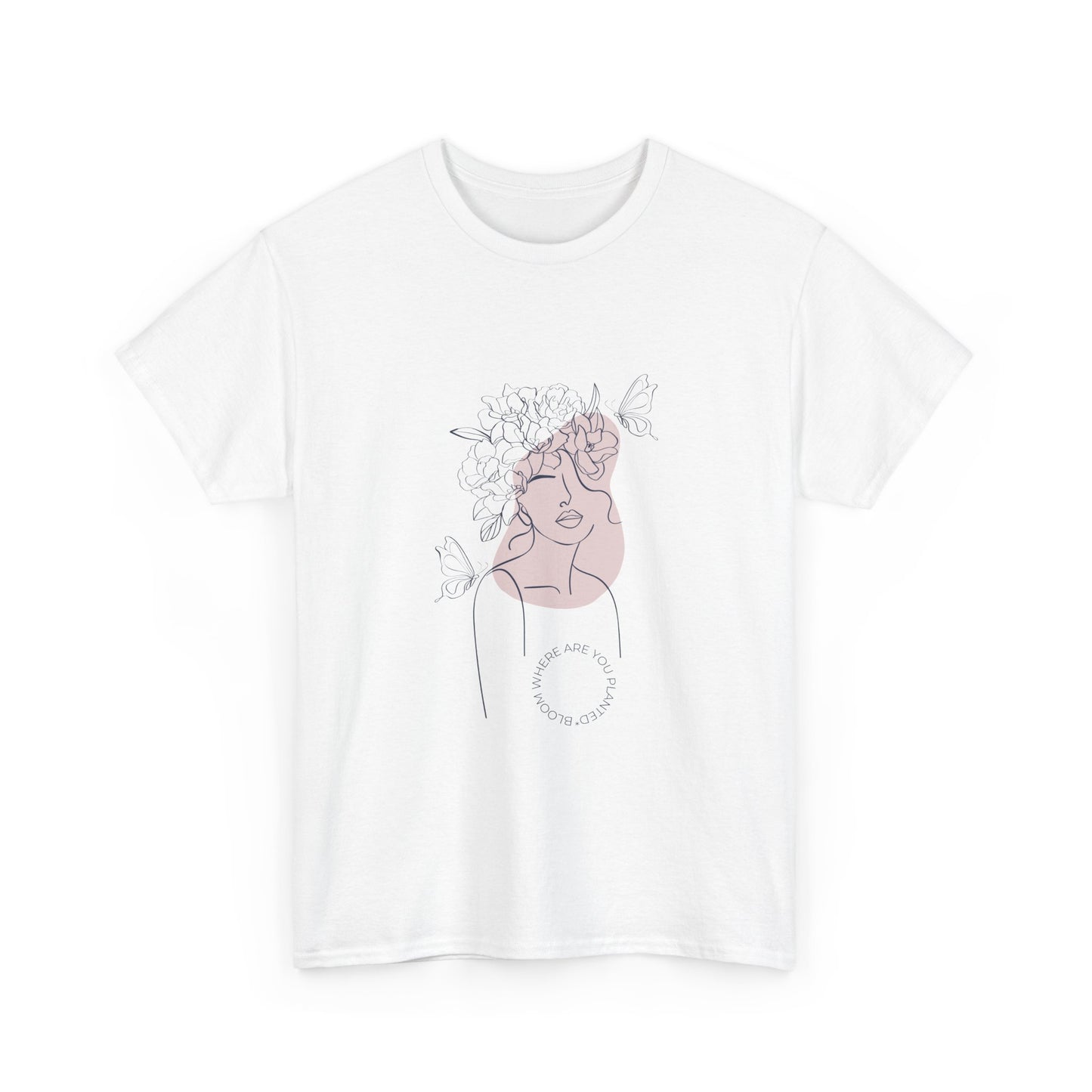 Bloom Where You Are Planted Chic Inspirational Quote Tee, Inspirational Cotton T-Shirt, Casual Graphic Tee, Vintage Style Unisex Shirt, Gift for Her