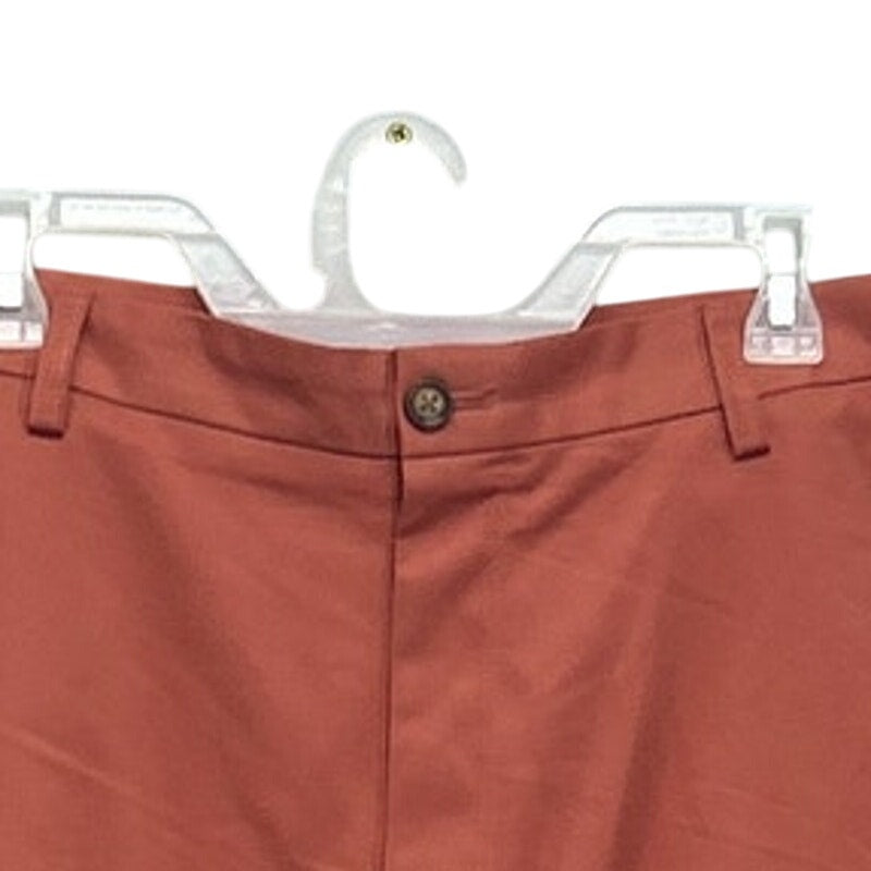 Izod Mens Size 38 100% Polyester Long Solid Coral Board Golf Shorts w Pockets