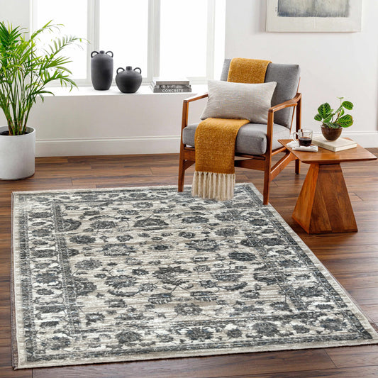 ROY's Home Flower Garden Design Area Rugs, Vintage Effect Lines-0