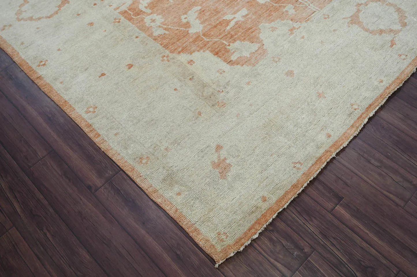 9x12 LoomBloom Peach Hand Knotted Traditional Turkish Oushak Wool Oriental Rug-2