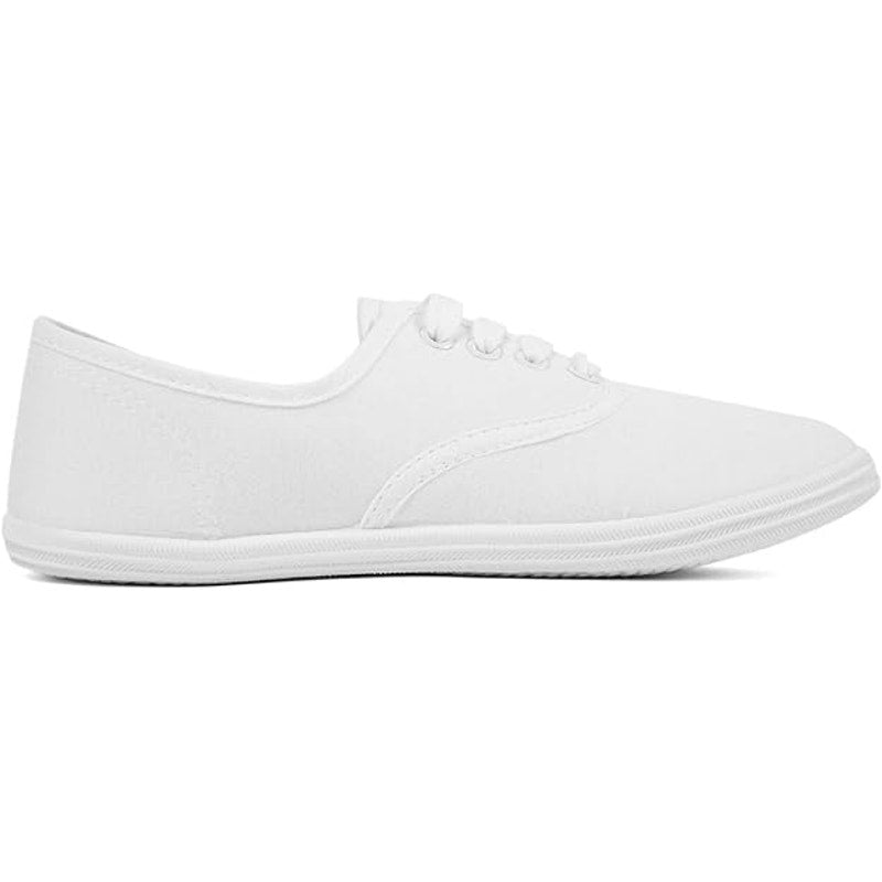 Venus Celia Womens Size 7 Solid White Lace Up Basic Canvas Sneaker Tennis Shoes