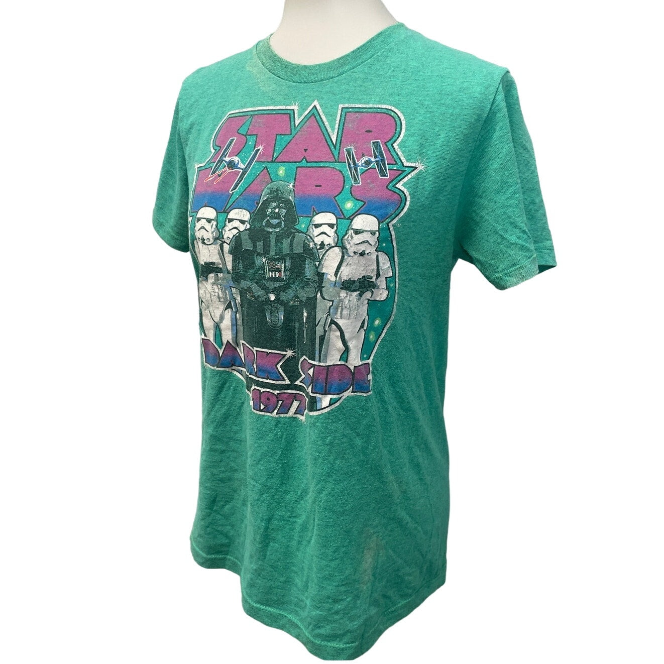 Star Wars Fifth Sun Womens Small Green Dark Side 1977 Cotton Blend Tee Shirt