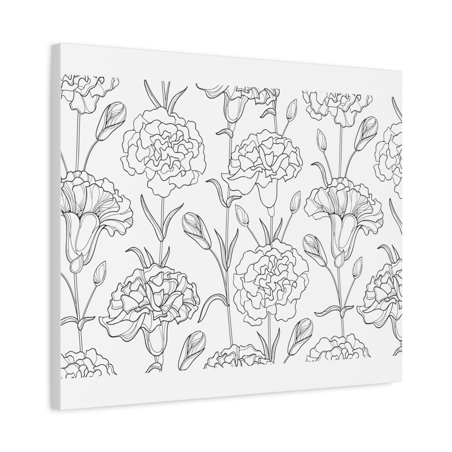 Floral Canvas Art, Stretched Wall Decor, Home Gift, Botanical Print, Modern Design, Matte Finish